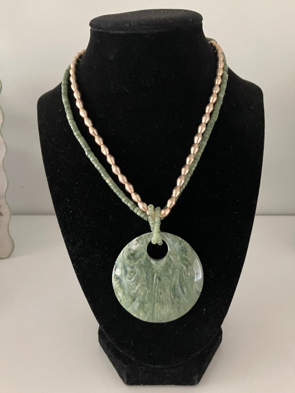 Green snd gold necklace